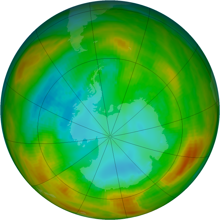 Antarctic ozone map for 18 August 1979